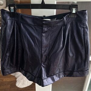 Alice + Olivia Shimmering Black High Waist Shorts